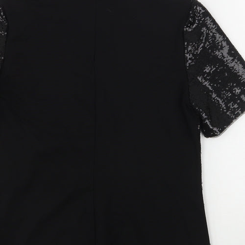 Oasis Womens Black  Polyester Basic Blouse Size XS High Neck