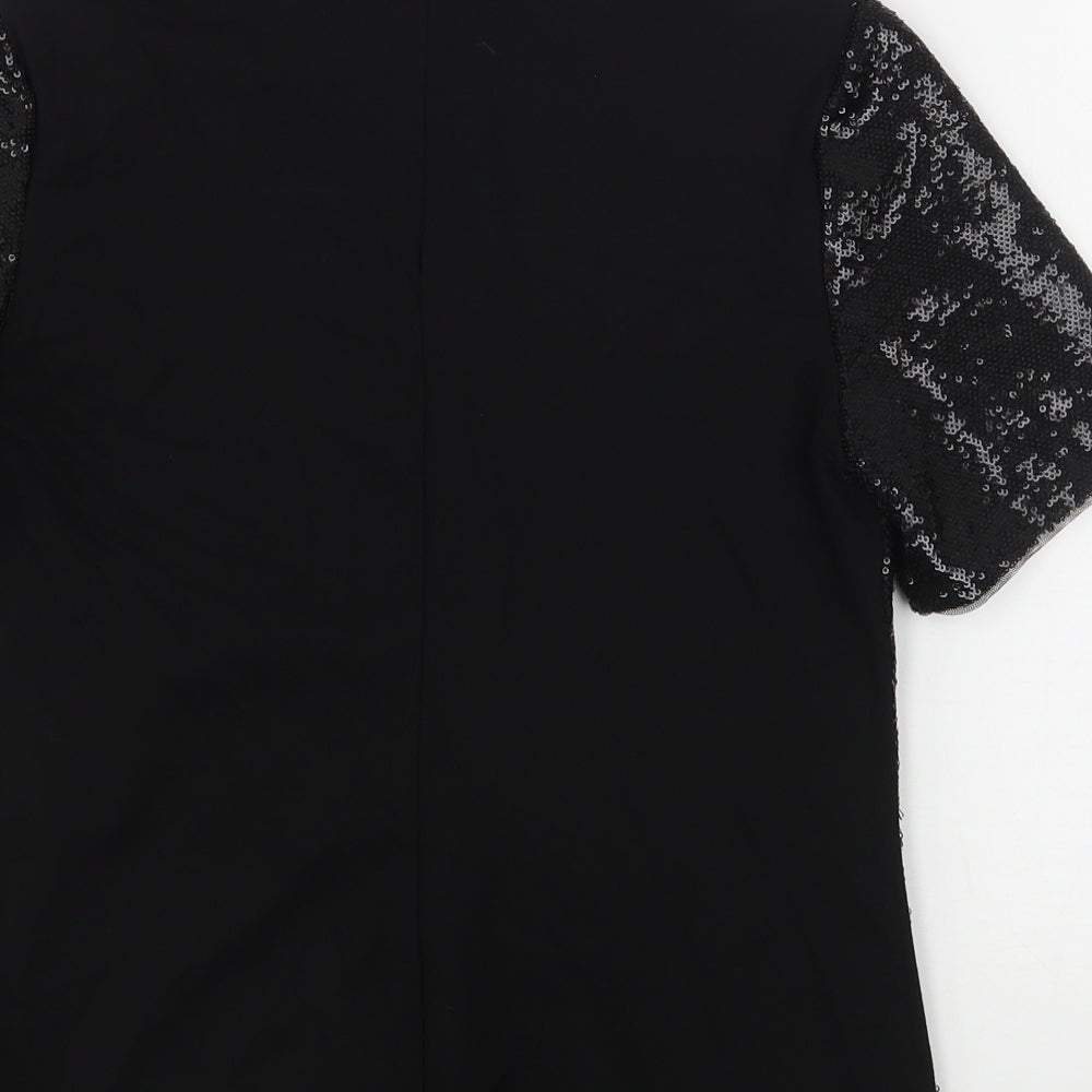 Oasis Womens Black  Polyester Basic Blouse Size XS High Neck