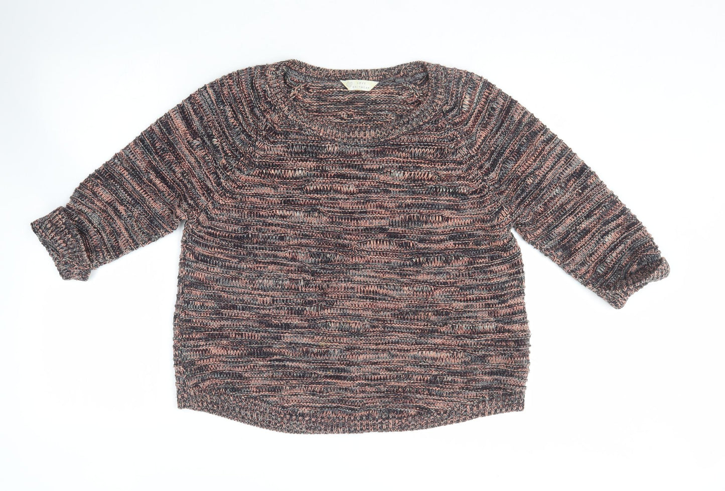BHS Womens Multicoloured Round Neck  Acrylic Pullover Jumper Size 16