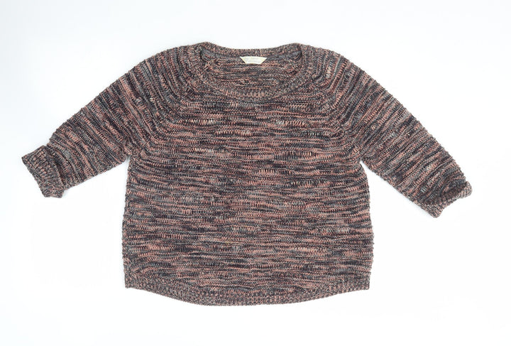 BHS Womens Multicoloured Round Neck  Acrylic Pullover Jumper Size 16