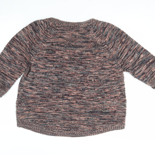 BHS Womens Multicoloured Round Neck  Acrylic Pullover Jumper Size 16