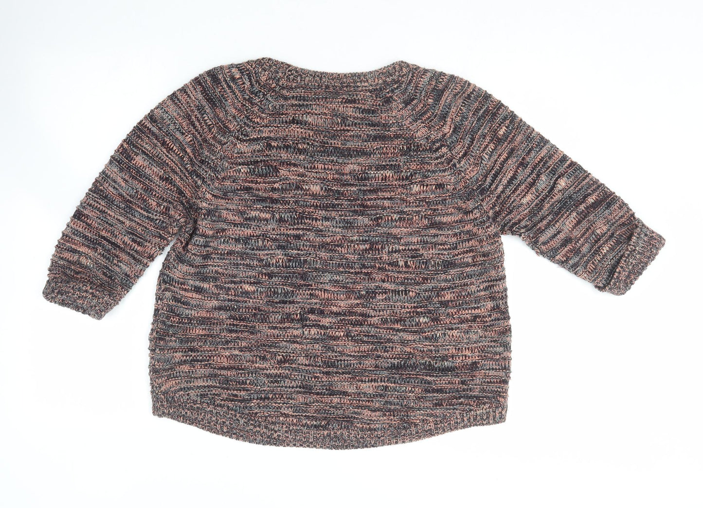 BHS Womens Multicoloured Round Neck  Acrylic Pullover Jumper Size 16