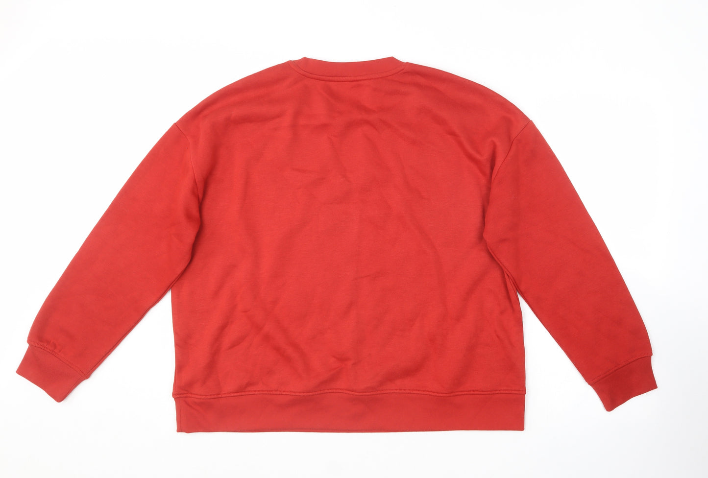 Primark Womens Red Round Neck  Polyester Pullover Jumper Size 14   - Christmas Jumper. Size 12/14.