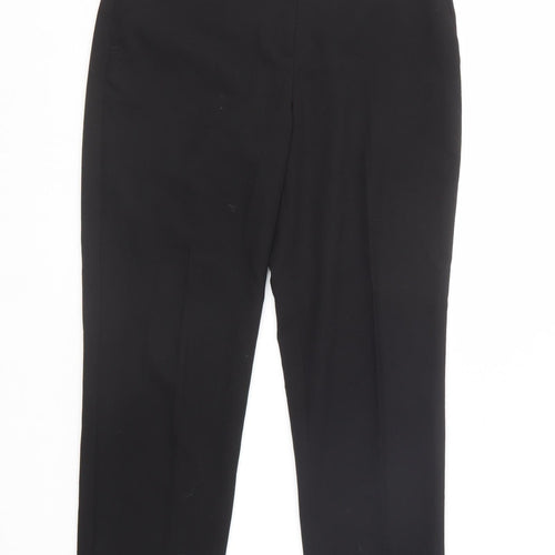 Topshop Womens Black  Polyester Carrot Trousers Size 8 L24 in Regular