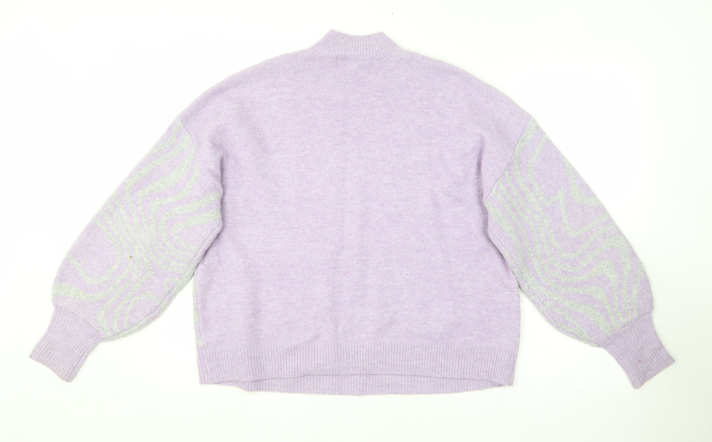 George Womens Purple Crew Neck Animal Print Polyester Pullover Jumper Size M   - 12/14