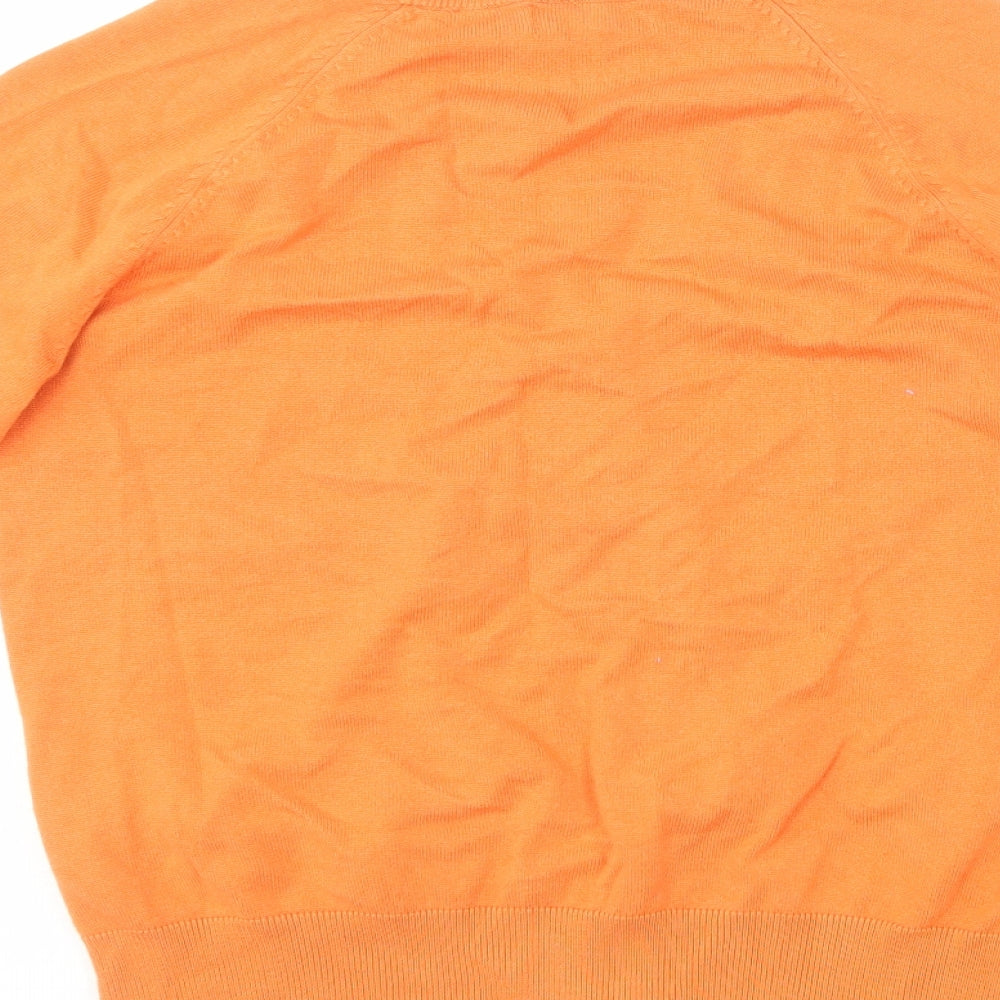 Red Herring Womens Orange V-Neck  Viscose Cardigan Jumper Size 16