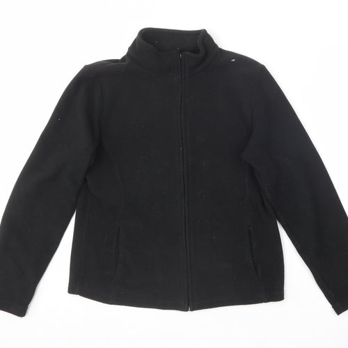 Marks and Spencer Womens Black Collared  Polyester Pullover Jumper Size 14