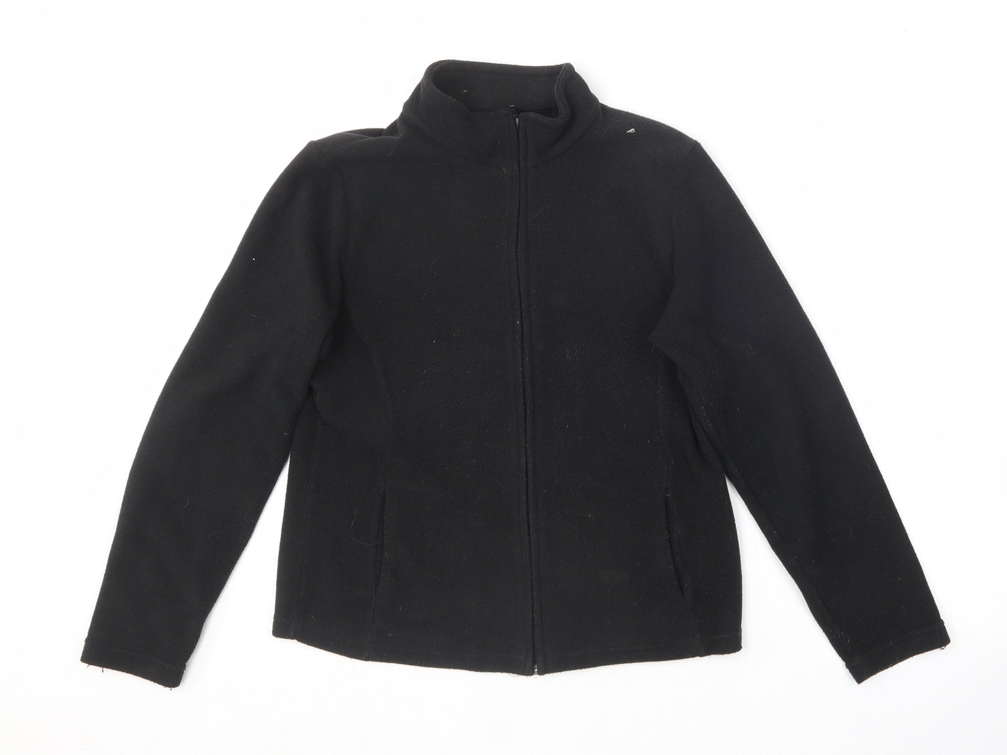 Marks and Spencer Womens Black Collared  Polyester Pullover Jumper Size 14