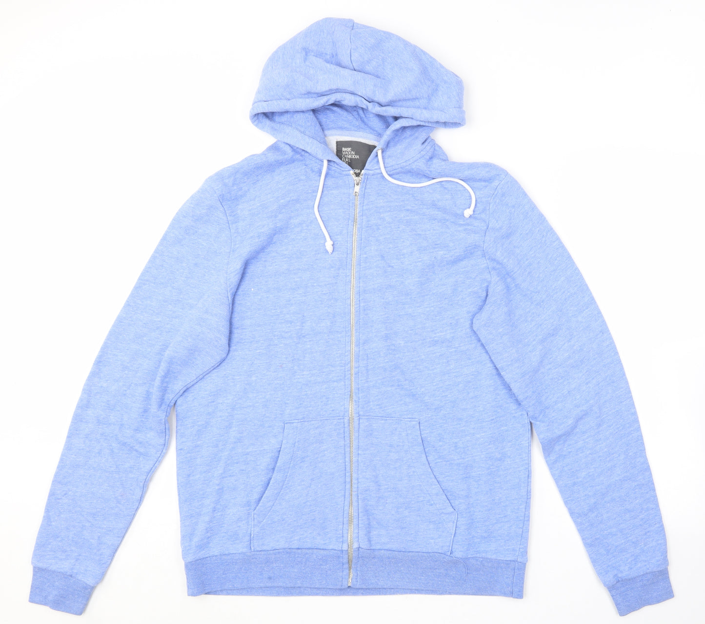 H&M Mens Blue  Cotton Full Zip Hoodie Size L