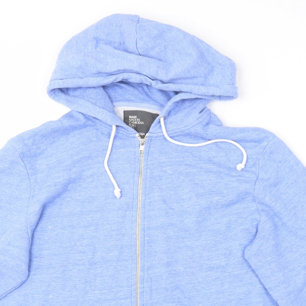 H&M Mens Blue  Cotton Full Zip Hoodie Size L