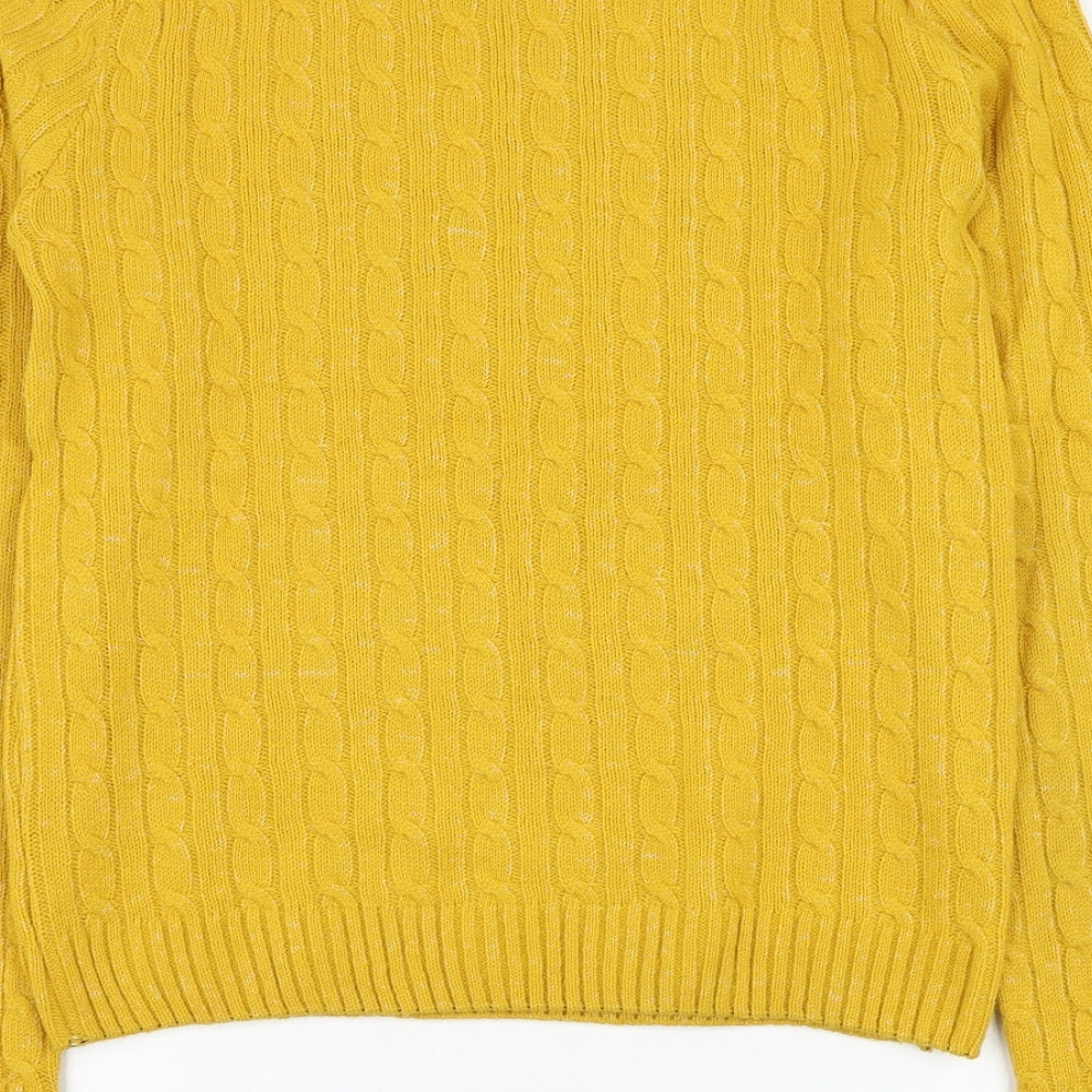 Chemistry Womens Yellow Round Neck  Polyester Pullover Jumper Size S