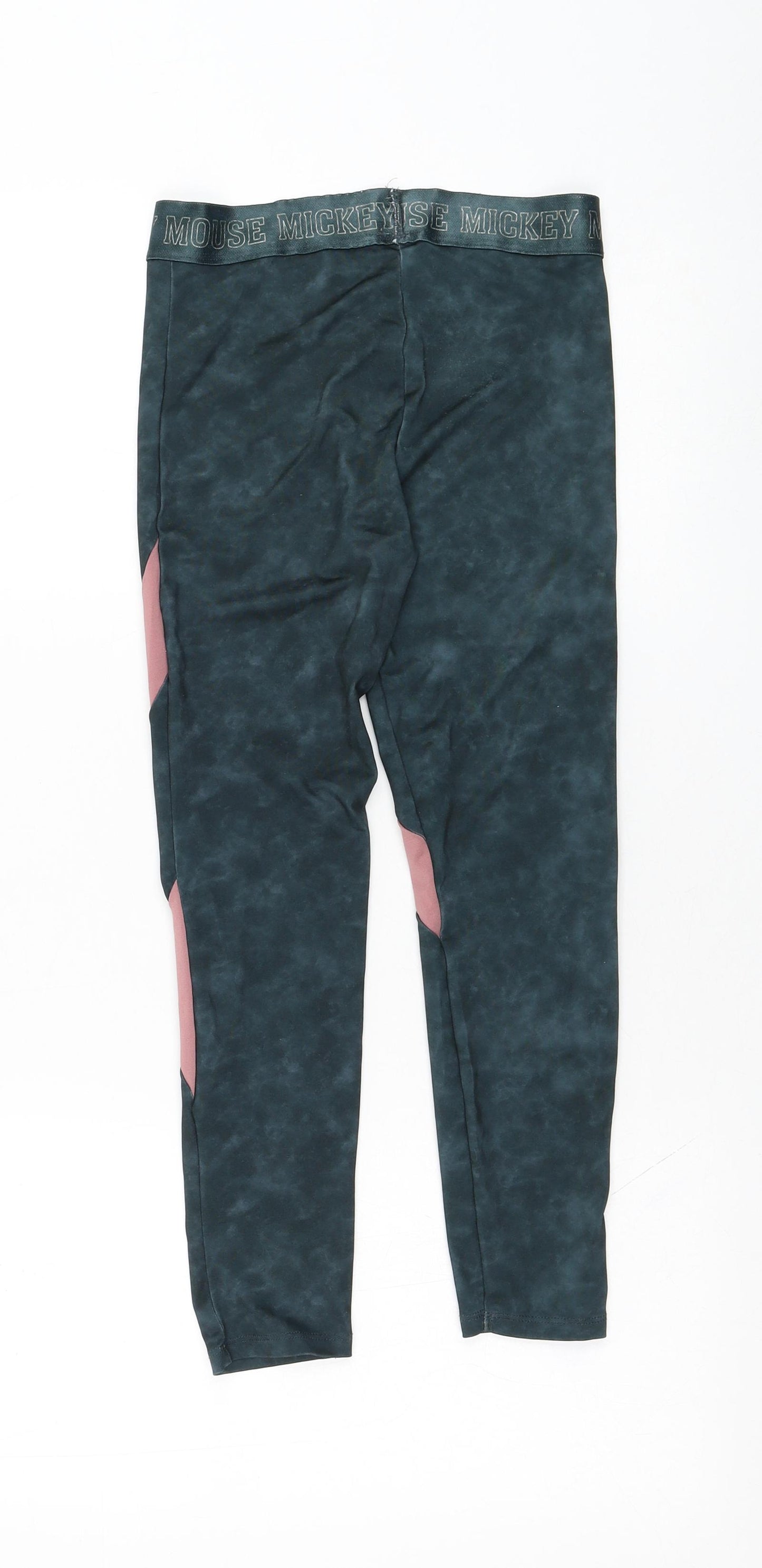 George Girls Green  Polyester Jogger Trousers Size 9-10 Years  Regular Pullover - Mickey Mouse, Leggings