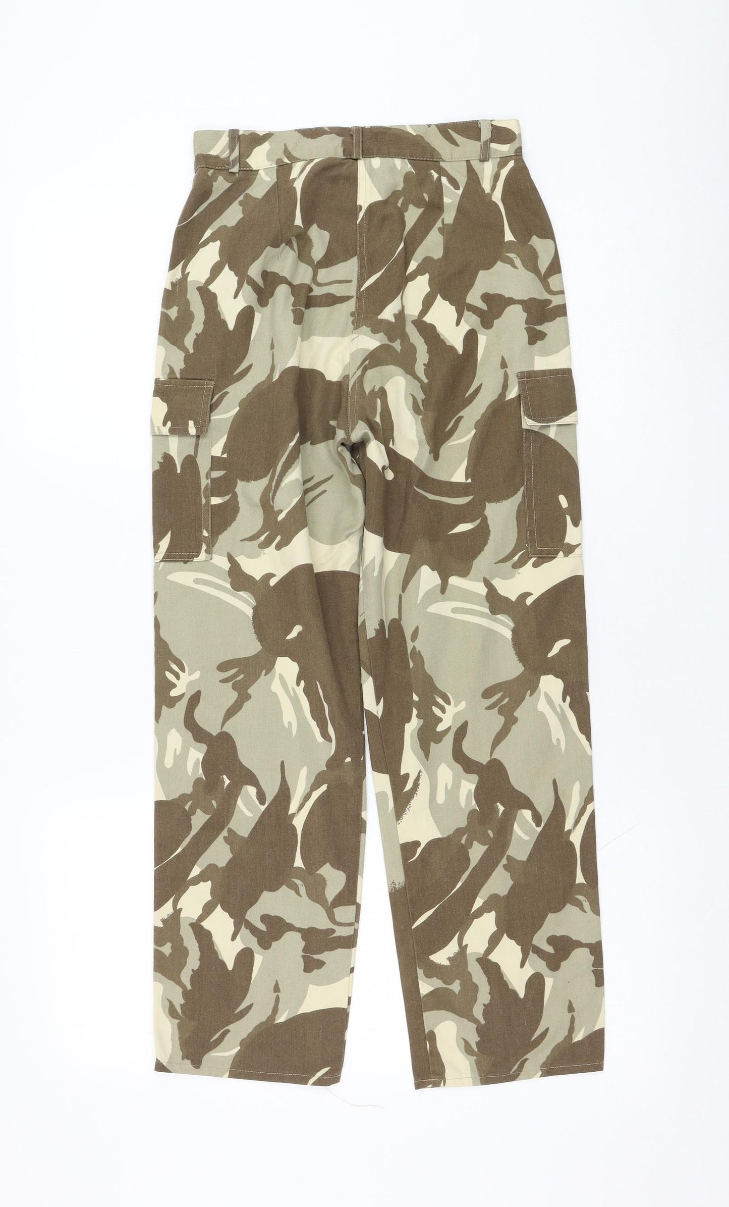 Young Canda Boys Brown Camouflage Polyester Cargo Trousers Size 12-13 Years  Regular Zip