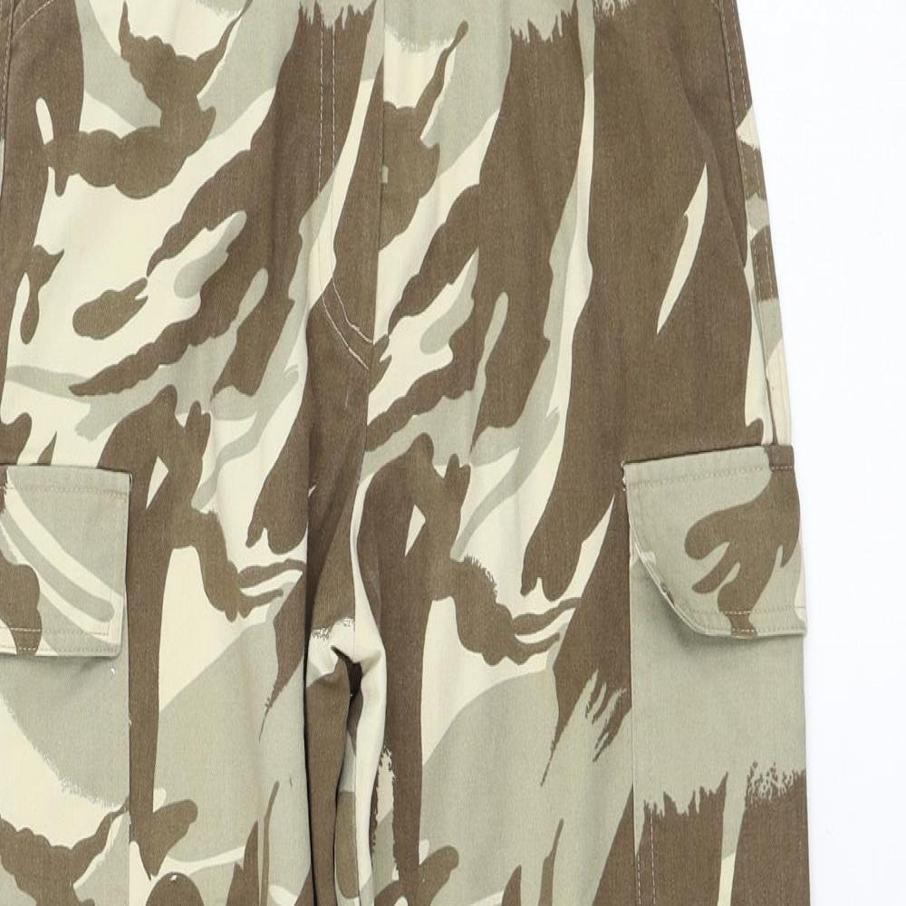 Young Canda Boys Brown Camouflage Polyester Cargo Trousers Size 12-13 Years  Regular Zip