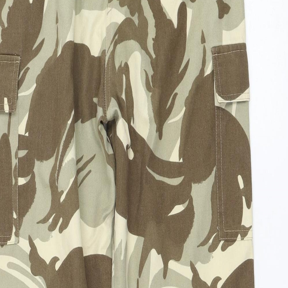 Young Canda Boys Brown Camouflage Polyester Cargo Trousers Size 12-13 Years  Regular Zip