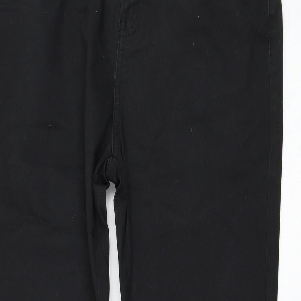 Wallis Womens Black  Cotton Straight Jeans Size 14 L31 in Regular Zip