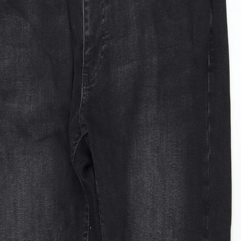 Remus Uomo Mens Black  Cotton Straight Jeans Size 34 in L28 in Regular Zip