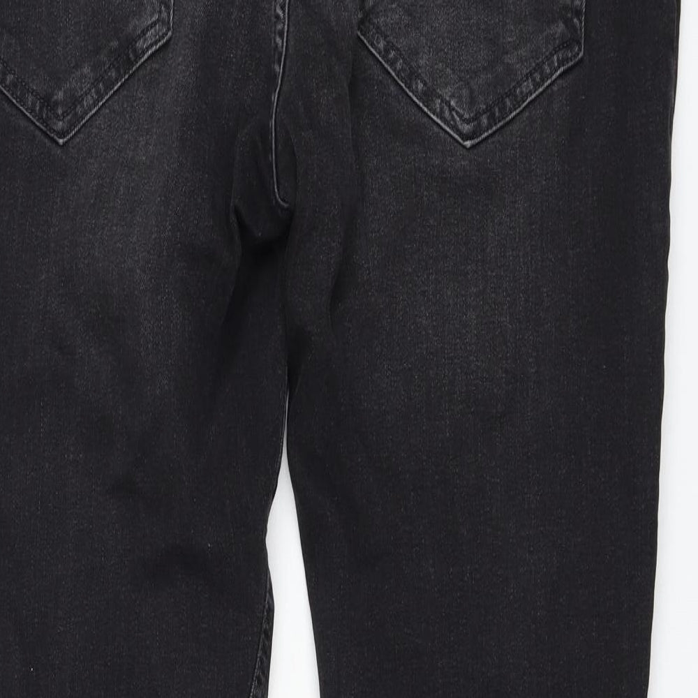 Remus Uomo Mens Black  Cotton Straight Jeans Size 34 in L28 in Regular Zip