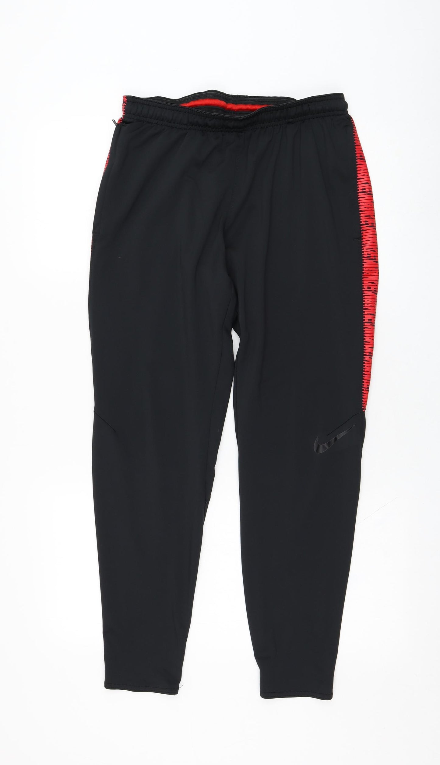 Nike Mens Black  Polyester Jogger Trousers Size M L28 in Regular