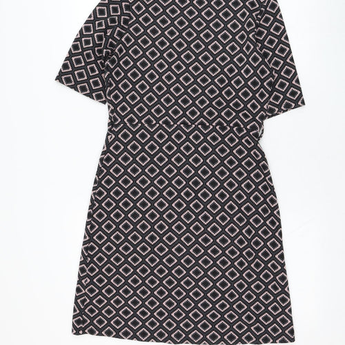 NEXT Womens Blue Geometric Polyester Shift  Size 8  Round Neck Pullover