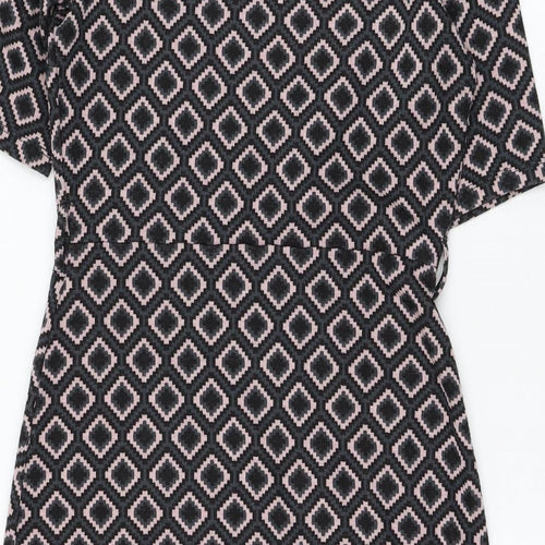 NEXT Womens Blue Geometric Polyester Shift  Size 8  Round Neck Pullover