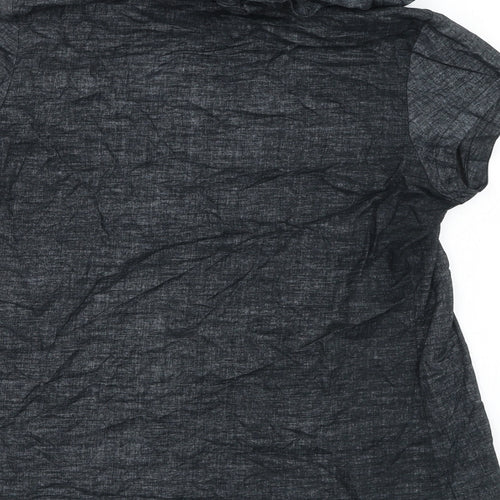 Privilegius Womens Grey  Cotton Basic Blouse Size 14 Round Neck