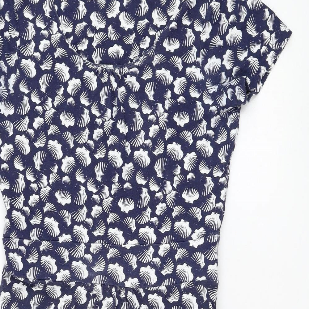 Mountain Warehouse Womens Blue  Cotton Skater Dress  Size 10  Scoop Neck Pullover