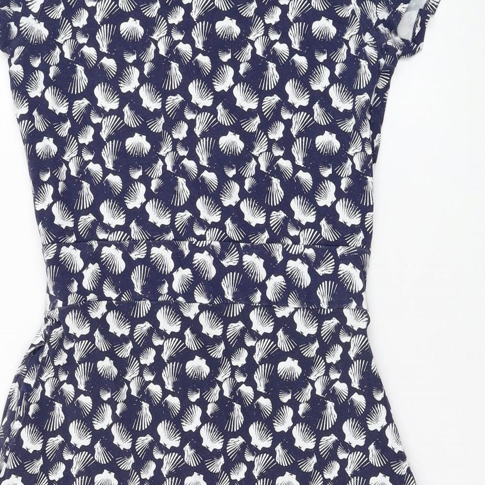 Mountain Warehouse Womens Blue  Cotton Skater Dress  Size 10  Scoop Neck Pullover