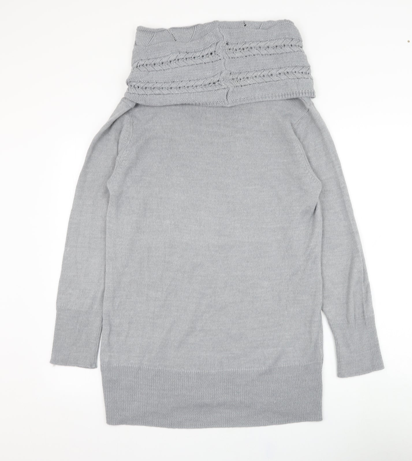 Marks and Spencer Womens Grey Roll Neck  Acrylic Pullover Jumper Size 20