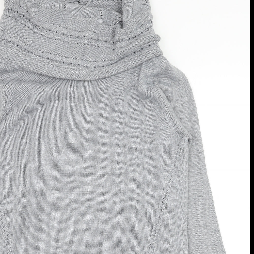 Marks and Spencer Womens Grey Roll Neck  Acrylic Pullover Jumper Size 20