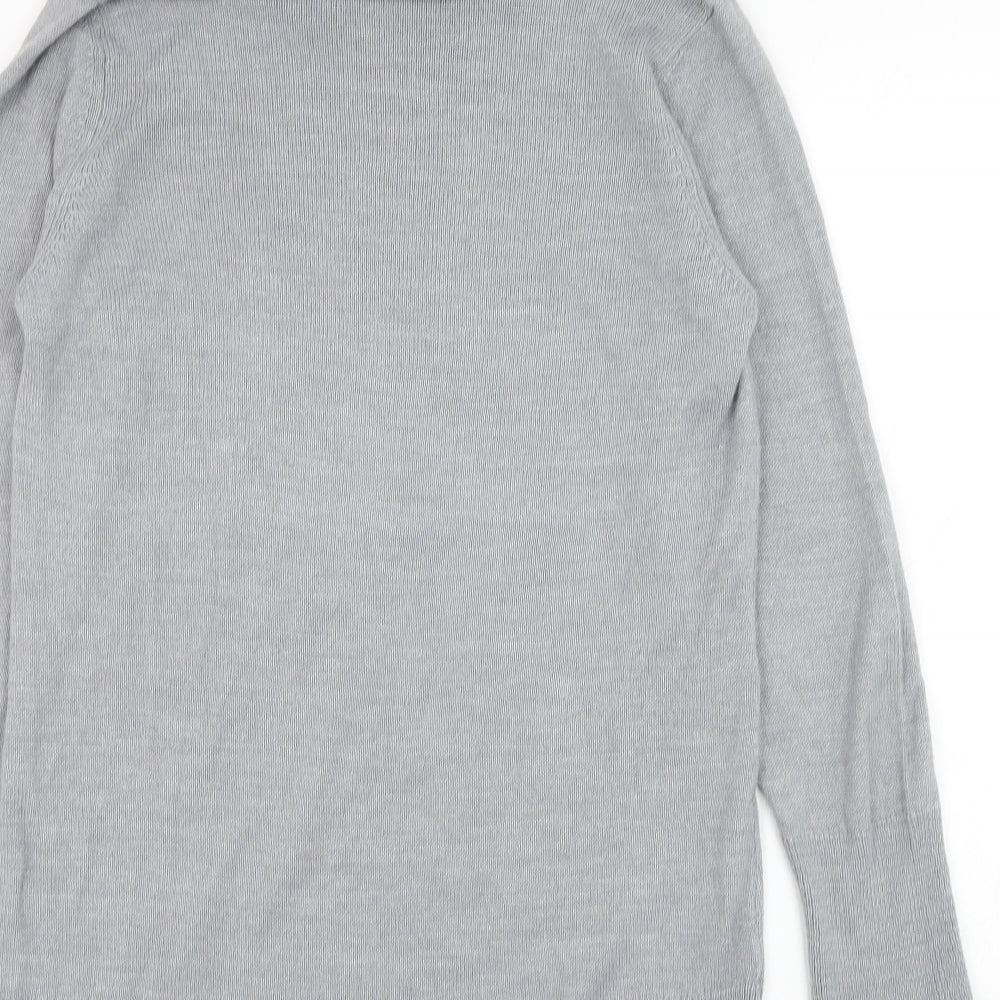 Marks and Spencer Womens Grey Roll Neck  Acrylic Pullover Jumper Size 20