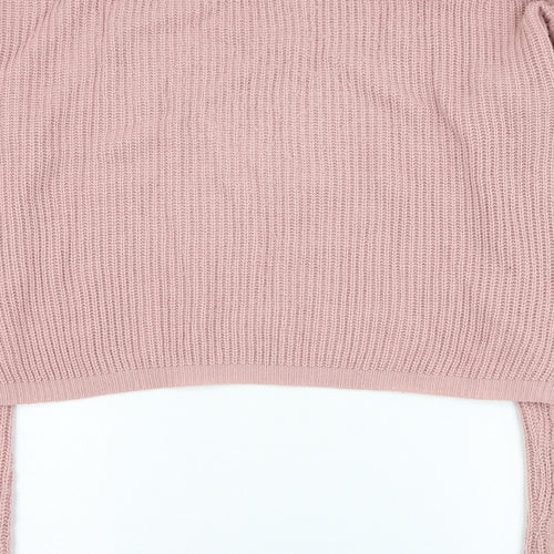 SheIn Womens Pink Round Neck  Acrylic Pullover Jumper Size 10