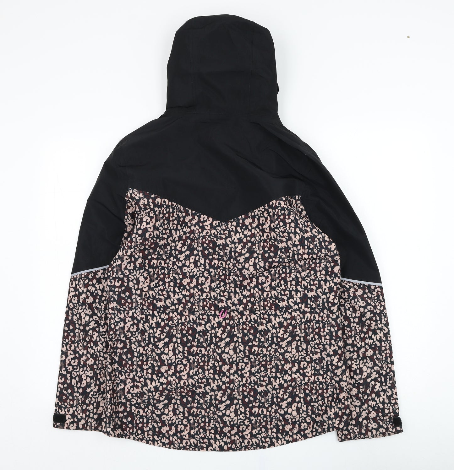 NEXT Womens Black Animal Print  Rain Coat Coat Size 8  Zip