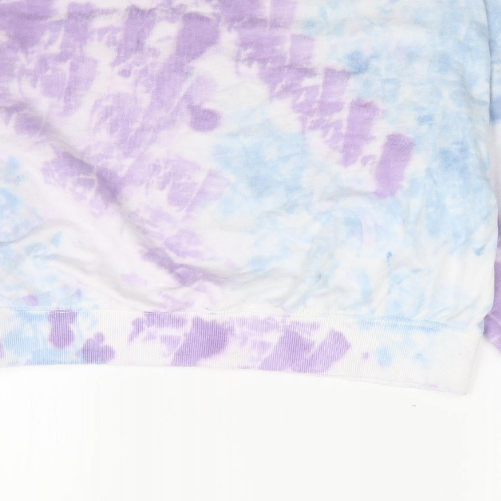 New Look Womens Multicoloured Crew Neck Geometric Cotton Pullover Jumper Size S   - Cropped, Tie Dye