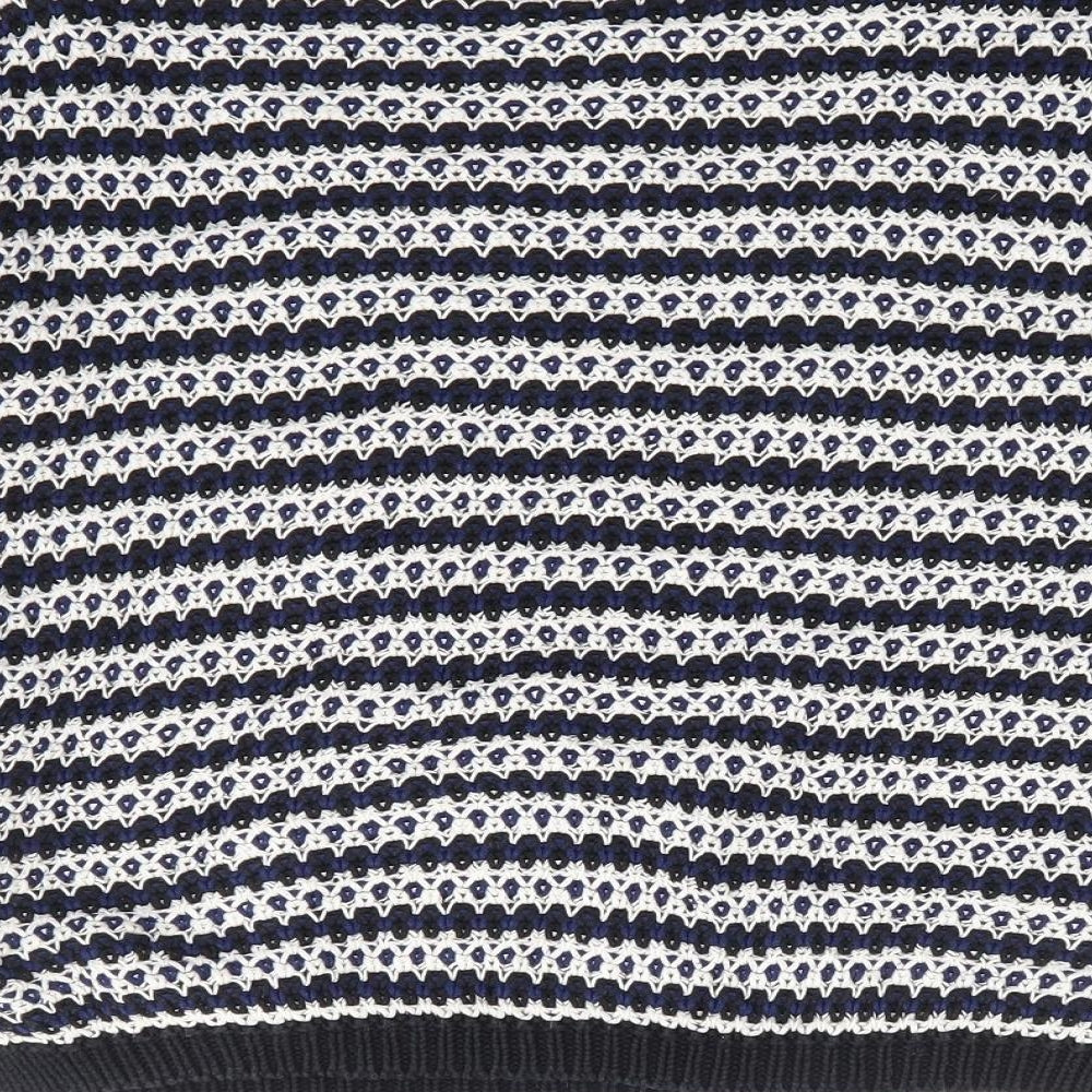 New Look Womens Blue Crew Neck Striped 100% Cotton Pullover Jumper Size 10