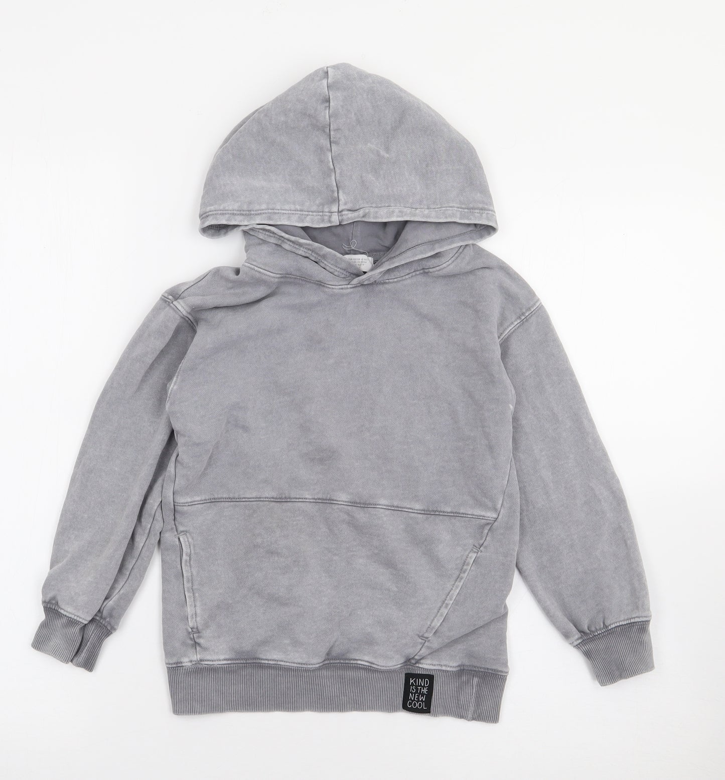 H&M Boys Grey  Cotton Pullover Hoodie Size 6-7 Years  Pullover