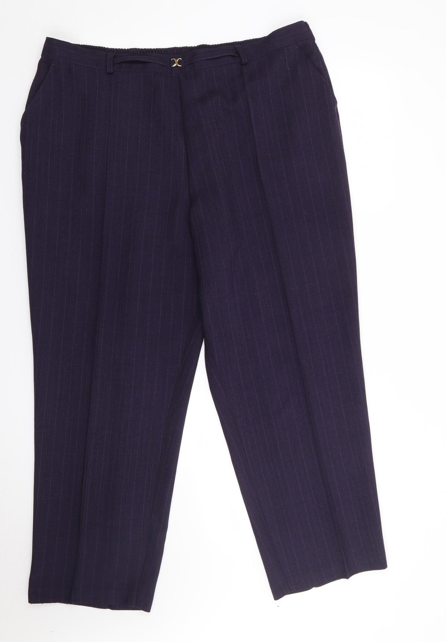 Preworn Womens Purple  Polyester Trousers  Size 37 in L27 in Regular