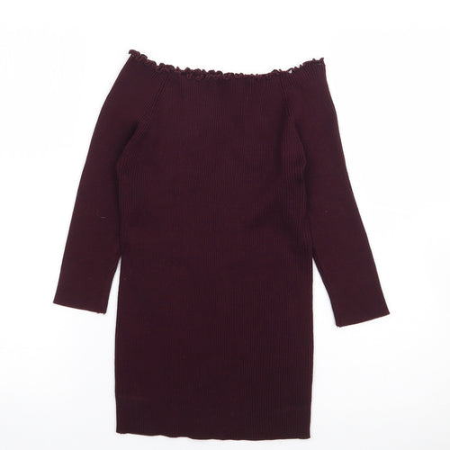 Jon & Anna Womens Purple Scoop Neck  Cotton Pullover Jumper Size XL   - Ribbed