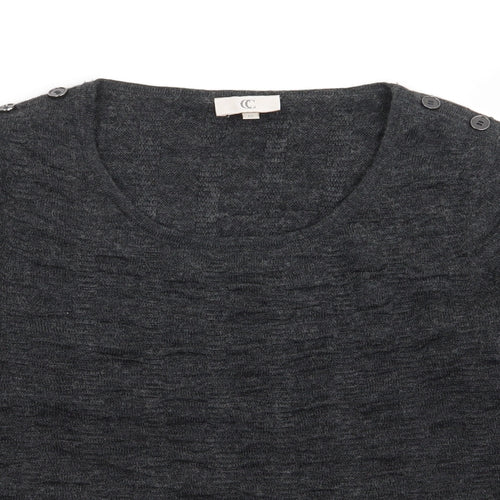 CC Womens Grey Round Neck  Acrylic Pullover Jumper Size M