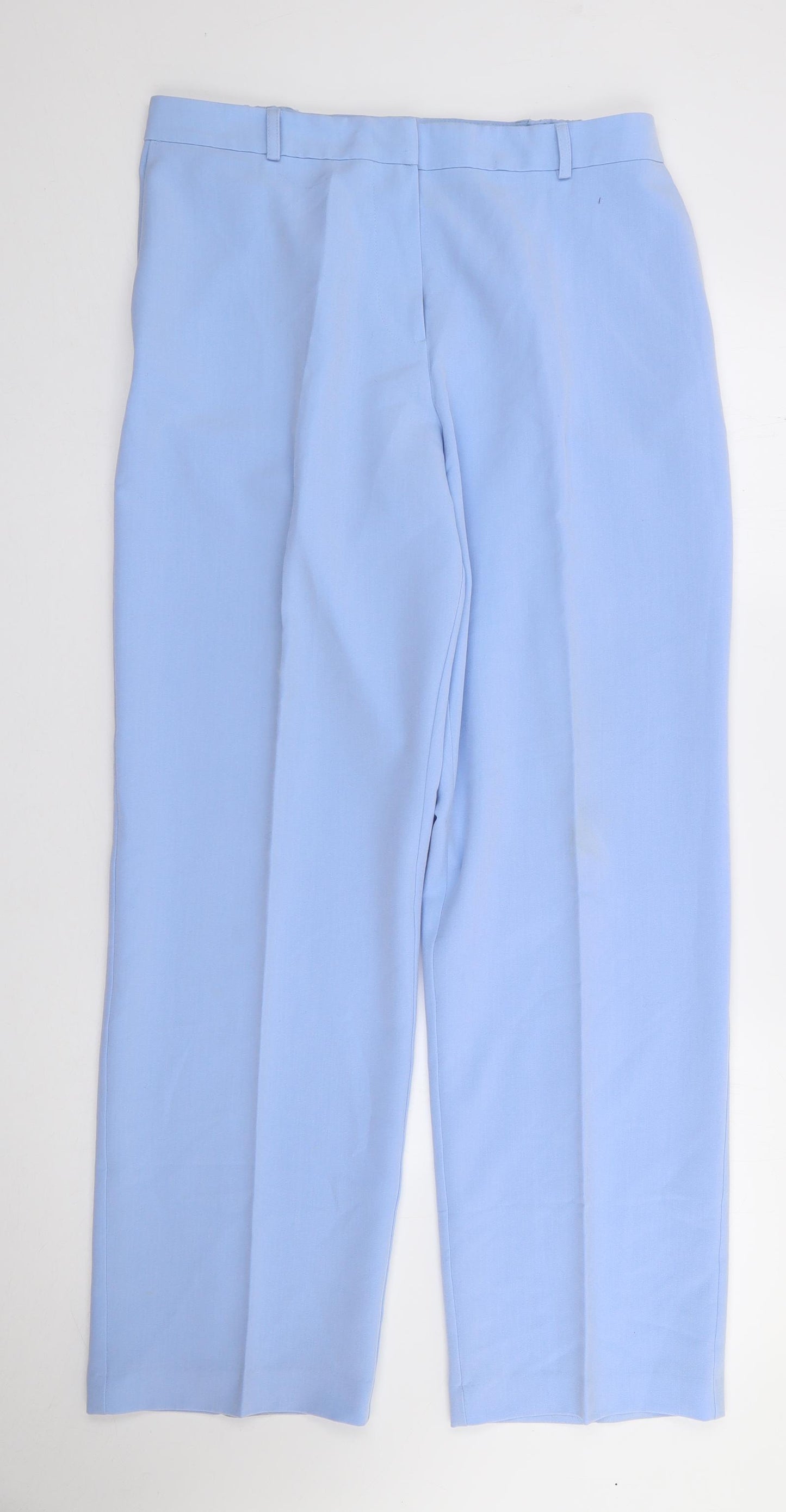 Julipa Womens Blue  Polyester Trousers  Size 14 L30 in Regular Zip