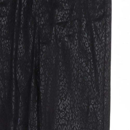 NEXT Womens Black Animal Print Cotton Jegging Trousers Size 10 L29 in Regular