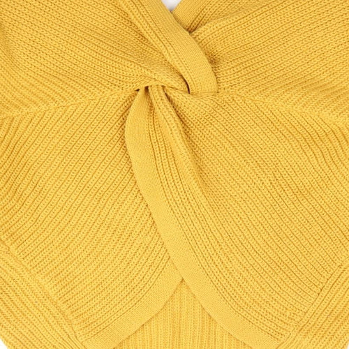 New Look Womens Yellow V-Neck  Acrylic Pullover Jumper Size S