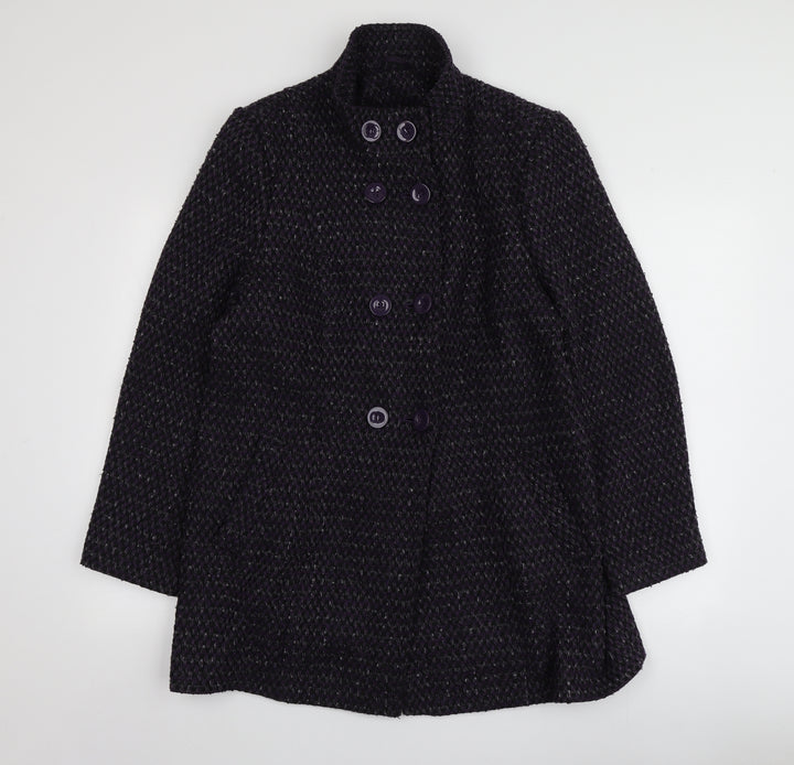 EWM Womens Purple   Overcoat Coat Size S