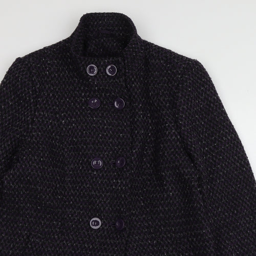 EWM Womens Purple   Overcoat Coat Size S