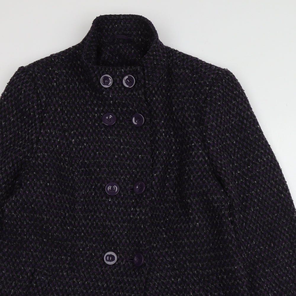 EWM Womens Purple   Overcoat Coat Size S