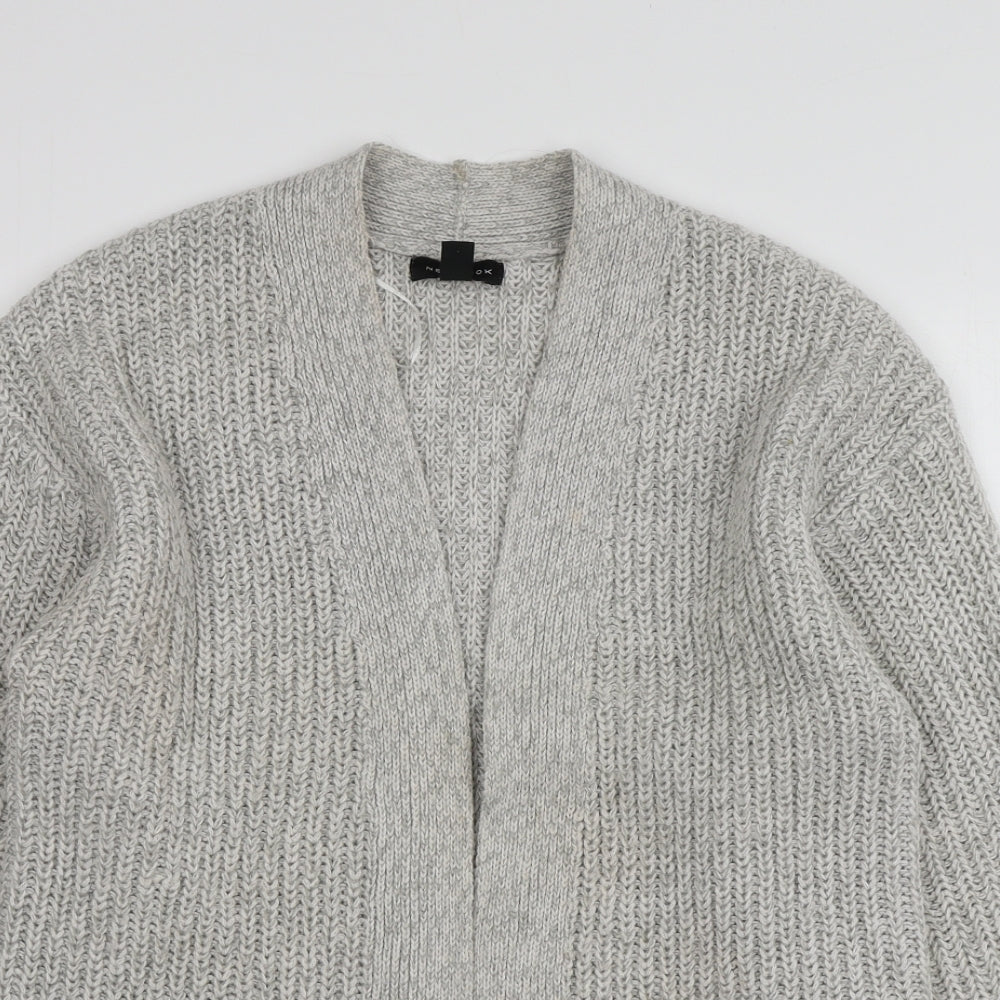 New Look Womens Grey V-Neck  Acrylic Cardigan Jumper Size S