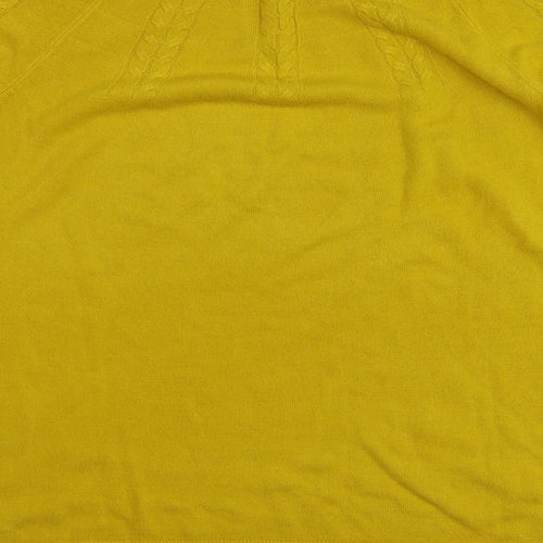 TU Womens Yellow Round Neck  Acrylic Pullover Jumper Size 14