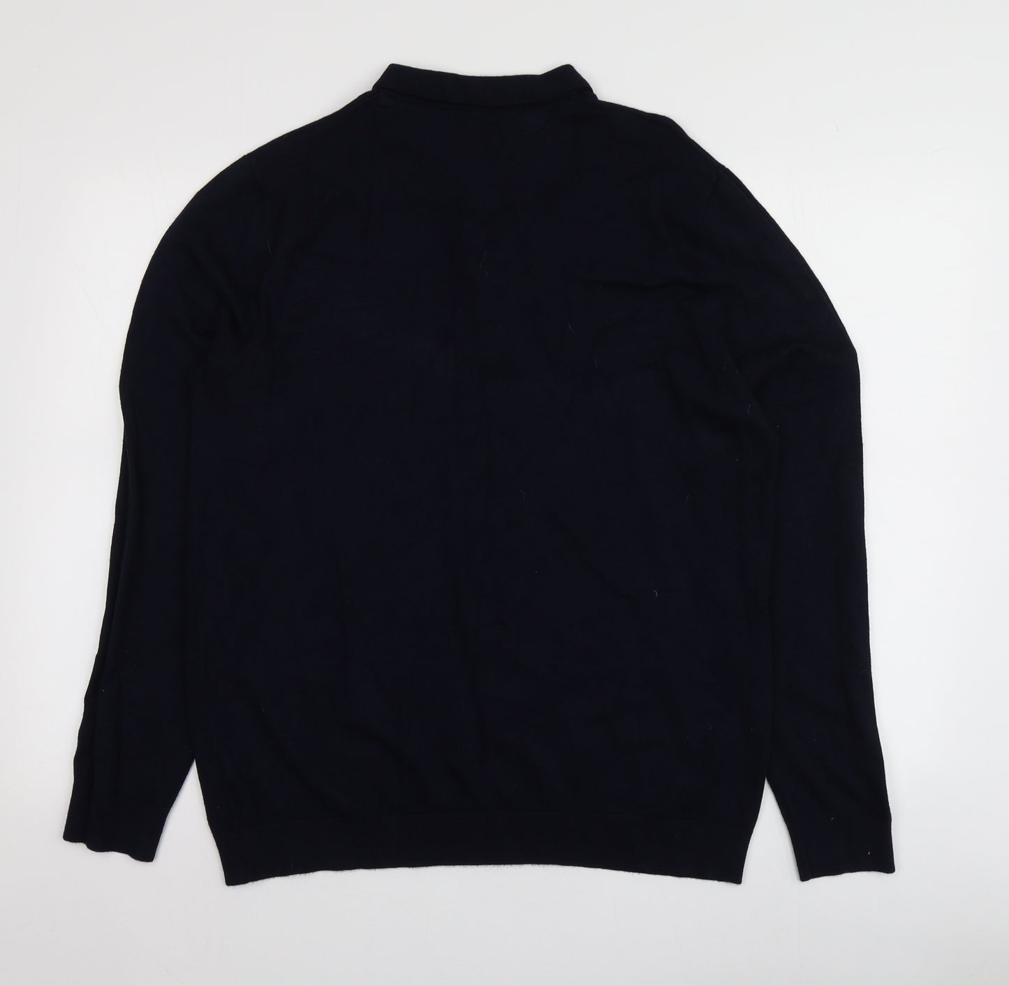 Burton Menswear Mens Blue Collared  Viscose Pullover Jumper Size L