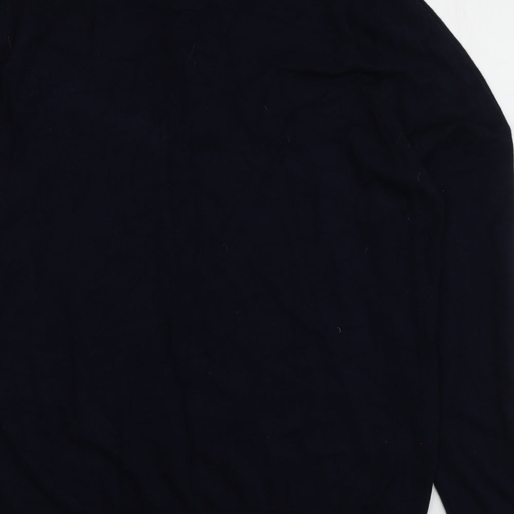 Burton Menswear Mens Blue Collared  Viscose Pullover Jumper Size L