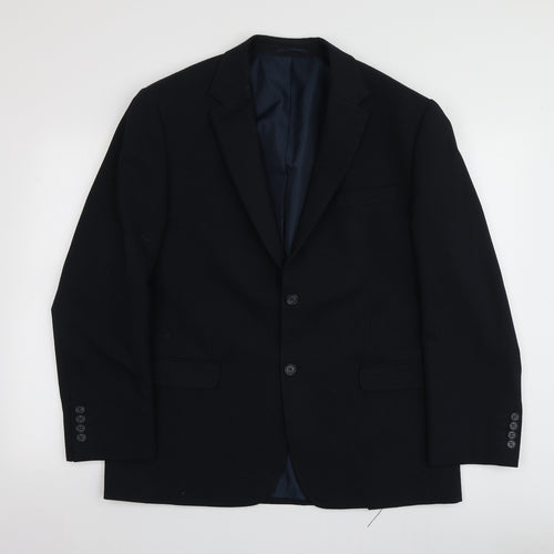 Lee Greenwood Mens Blue  Polyester Jacket Suit Jacket Size S